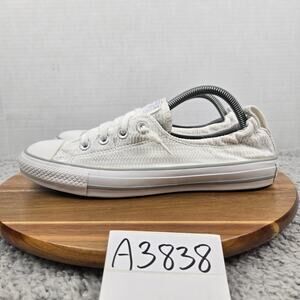 Converse Women 10 CTAS All Star Shoreline Ox White Gray Y2K Casual Daily Sneaker